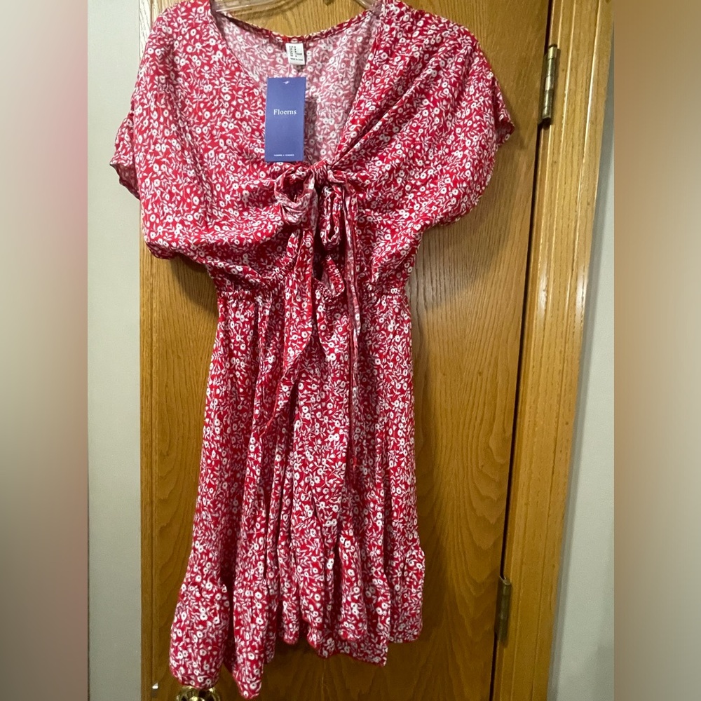 Floral red dress